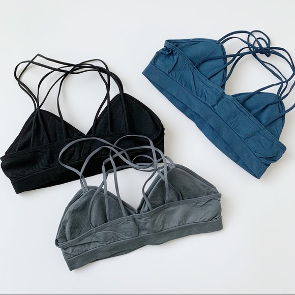 ACTIVE Seamless Strappy Racer Bralette BLACK - Picture 5 of 7